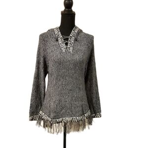 Alpaca Connection Nordic Priny Fringed Sweater